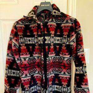 Mens wool overshirt Aztec Tribal print size small